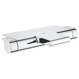 Baterie cada cu termostat Grohe Grohtherm 2000, 1/2'', montare perete, CoolTouch, WaterFall, etajera EasyReach, EcoJoy, protectie reflux, crom