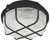 Aplica Rotunda Neagra 100w Cu Grilaj De Protectie Din Plastic, Protectie La Umiditate Ip40