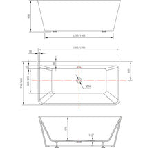 Cada de baie ovala freestanding Avia 80x170x64 cm acril alb