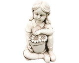 Statuie Fetita Cos Cu Flori 24x26x43, 5 Cm