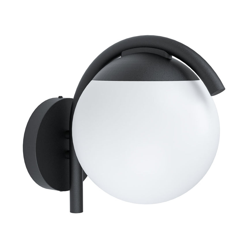 Aplica exterior, PRATA VECCHIA, EGLO, E27, 1x28W, otel zincat, negru, plastic, alb, 20 x 26 x 28.5 cm, IP44