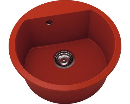 Chiuveta Bucatarie Rotunda FAT Avangard 223 Ø51 cm, Marmura Compozita Ruby Red