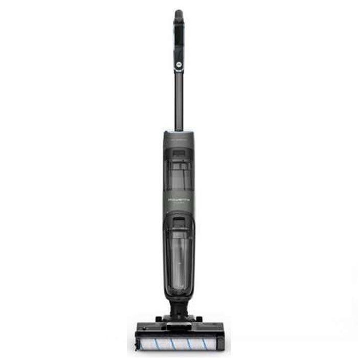 Aspirator vertical cu spalare Rowenta X-Clean 4 GZ5035WO, 200W, 425 RPM, Autonomie 50 minute, Baza de incarcare, Compatibil cu detergentii, Functie autocuratare, Gri/Negru