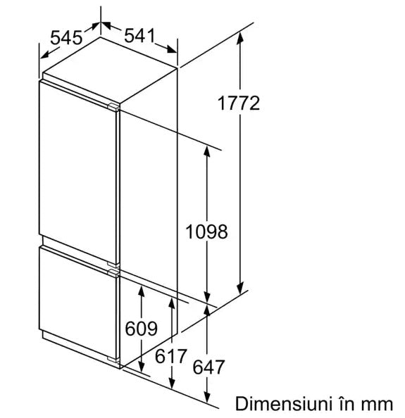 Combina frigorifica incorporabila NEFF KI5872FF0, 272 l, H 177.2 cm, Clasa A++, Inox
