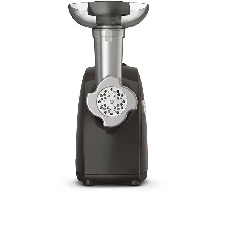 Masina de tocat carne Tefal NE477838, capacitate 2.3kg/min, 2000W, set 3 grile de inox, set 3 conuri pentru razuit, sertar pentru depozitare, accesoriu carnati/suc de rosii/kebbe, negru