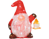 Figurina Gnom 40 Led-uri H 29 Cm Alb Rece
