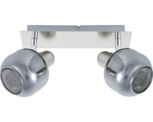 Sina Spoturi Acubens E14 Max. 2x40w, Crom/sticla Fumurie