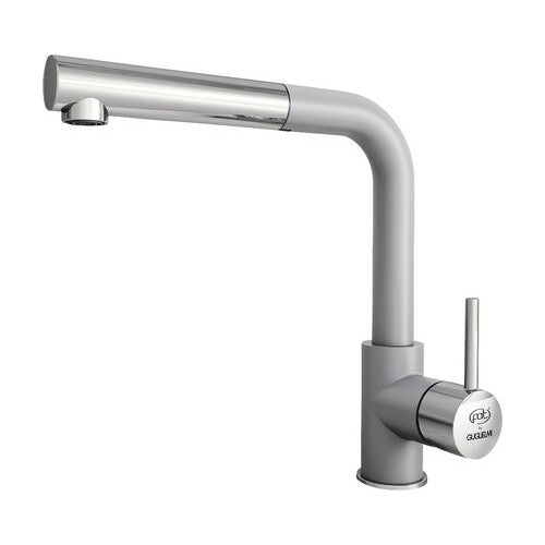 Baterie bucatarie monocomanda cu dus extractibil Impact, cartus cu disc ceramic 40 mm, aerator M24, Fatgranit gri inchis