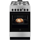 Aragaz Electrolux LKG504012X, Gaz, 4 arzatoare, Aprindere integrata plita si cuptor, Siguranta plita si cuptor, Autocuratare catalitica, Grill electric, Rotisor, 50 cm, Inox