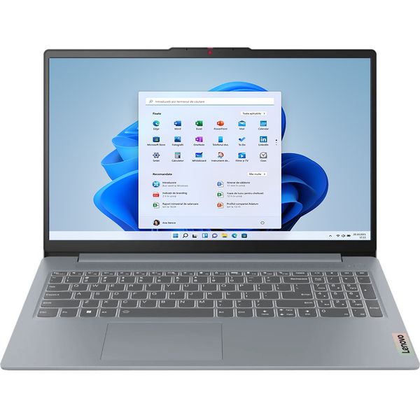Laptop Lenovo IdeaPad Slim 3 15IRH8 cu procesor Intel® Core™ i7-13620H pana la 4.9GHz, 15.6" Full HD, IPS, 16GB LPDDR5, 1TB SSD, Intel® UHD Graphics, No OS, Arctic Grey
