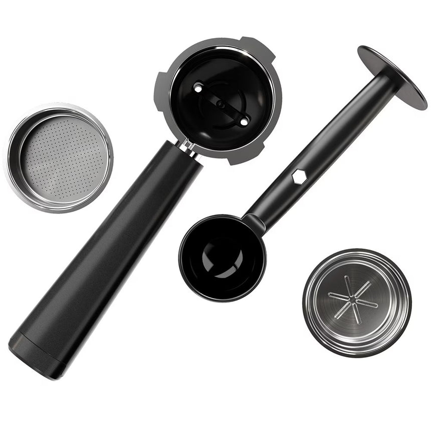 Espressor manual Electrolux Explore 6 E6EC1-B6ST, 1400W, 15 bar, 1l, suport incalzit pentru cesti, tehnologie Thermo-Block pentru incalzire rapida, Auto-Shot Volume Control, optiune apa fierbinte, notificare decalcifiere, negru