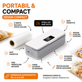 Aparat de Sigilare Pungi Portabil, Reîncărcabil, Mini Sealer Termic pentru Ambalare Alimente, Alb