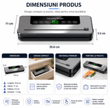 Aparat de Vidat Alimente Vacuum Sealer, 120 W, Functie Uscat/Umed, Cutter Integrat, Tehnologie UV, Argintiu