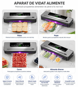 Aparat de Vidat Alimente Vacuum Sealer, 120 W, Functie Uscat/Umed, Cutter Integrat, Tehnologie UV, Argintiu
